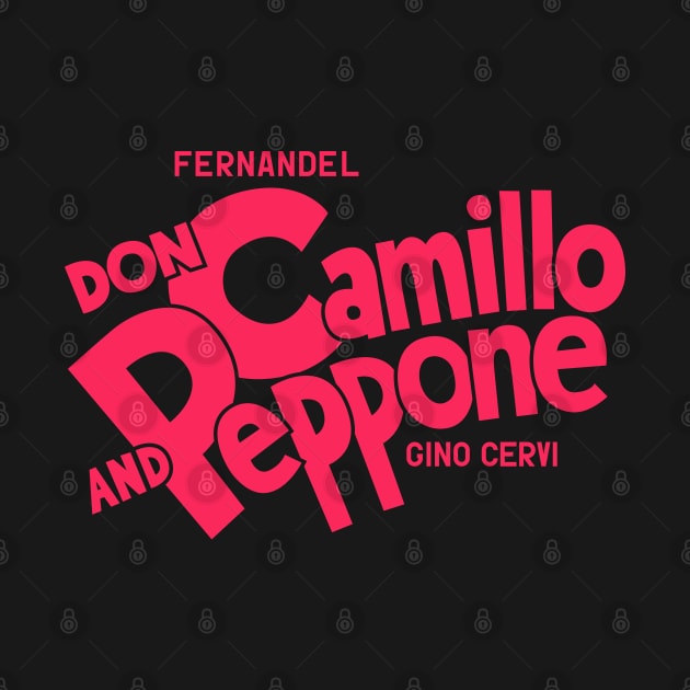 Don Camillo and Peppone Typography Design - Classic Italian Cinema Art by Boogosh