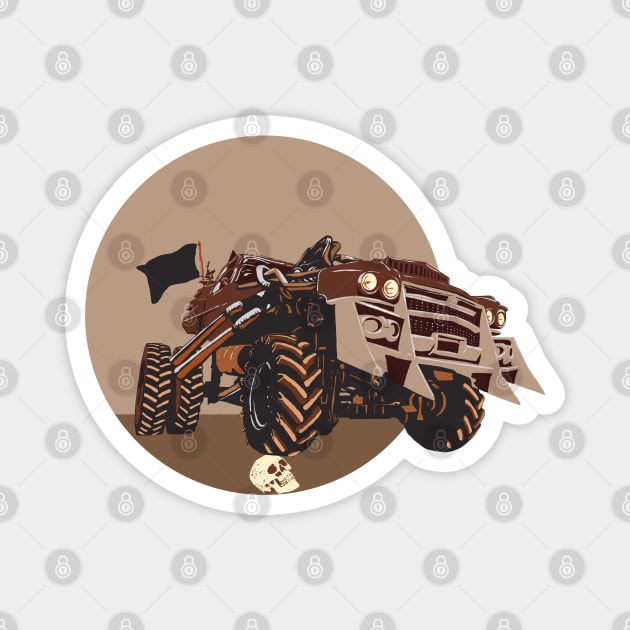 Post-Apocalyptic Car and Skull Magnet by JoniGepp