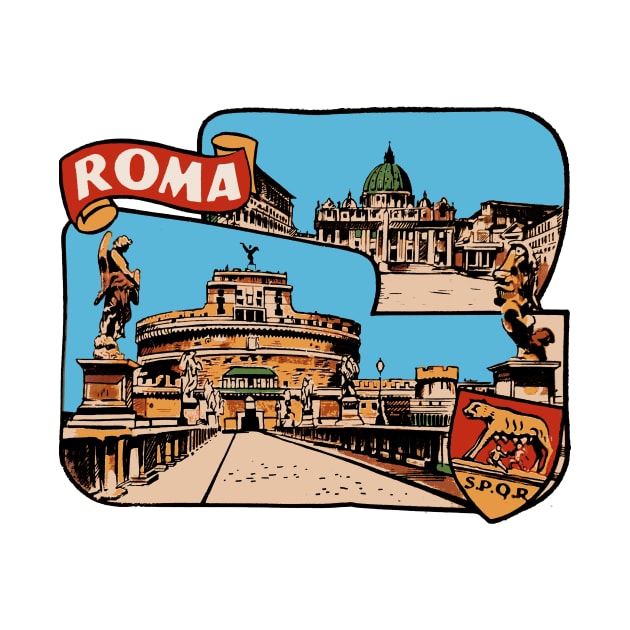 Roma Italy Vintage Style Decal by zsonn