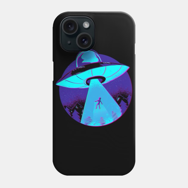 UFO Abduction Flying Saucer Graphic Phone Case by UNDERGROUNDROOTS