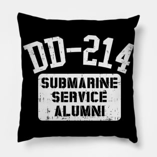 DD-214 Submarine Service Alumni Vintage US Navy Veteran Gift Pillow