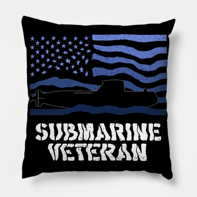 Submarine veteran USA American hero veterans day Pillow by design-lab-berlin