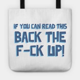 Corona: Back the F-ck Up! Tote