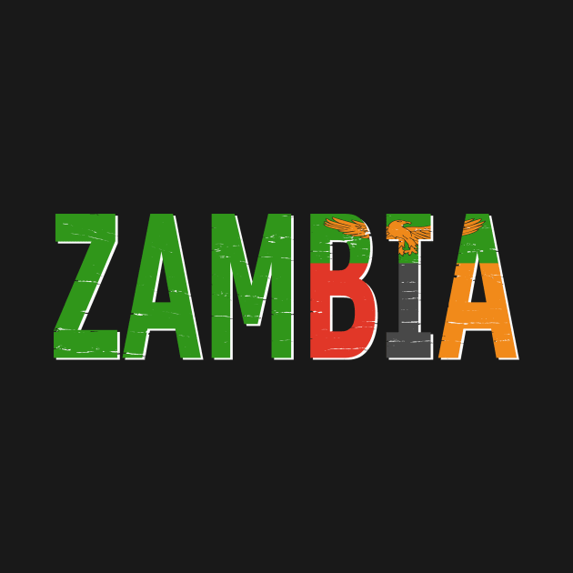 Zambia Text in Colors of the Zambian Flag by scotch