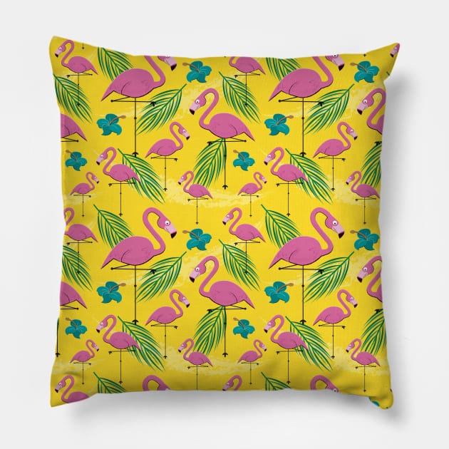 Flamingos Pillow by EnchantedCasesAndPillows