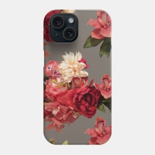 Just Flowers on Grey Repeat 5748 Phone Case