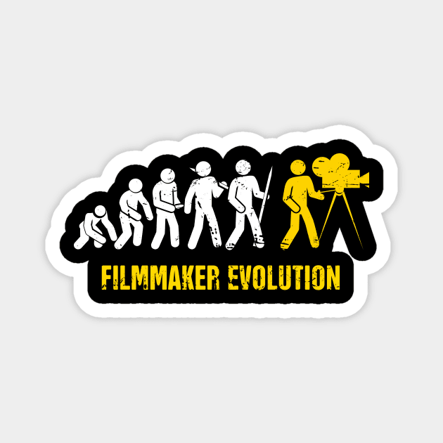 Funny Filmmaker Evolution Magnet by MeatMan