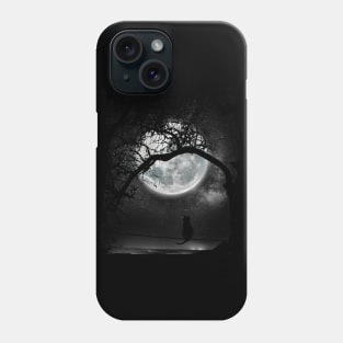 Cat in Moonlight Phone Case