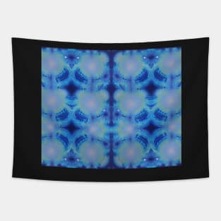 Light Steel Blue Aesthetic - Blue Fractals Abstract Pattern Tapestry