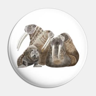 Walrus Family Pin