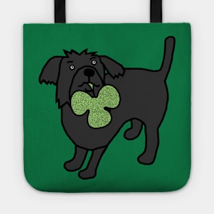 Cute Dog Holding Green Club Tote