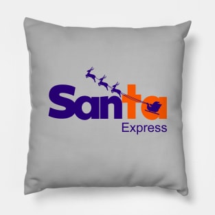 Santa Express Santa Claus Christmas Funny Logo Parody Pillow