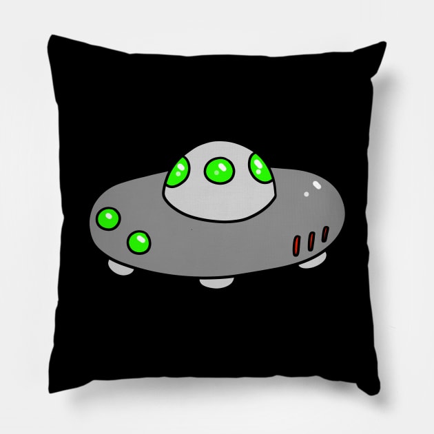 Silver UFO Pillow by saradaboru