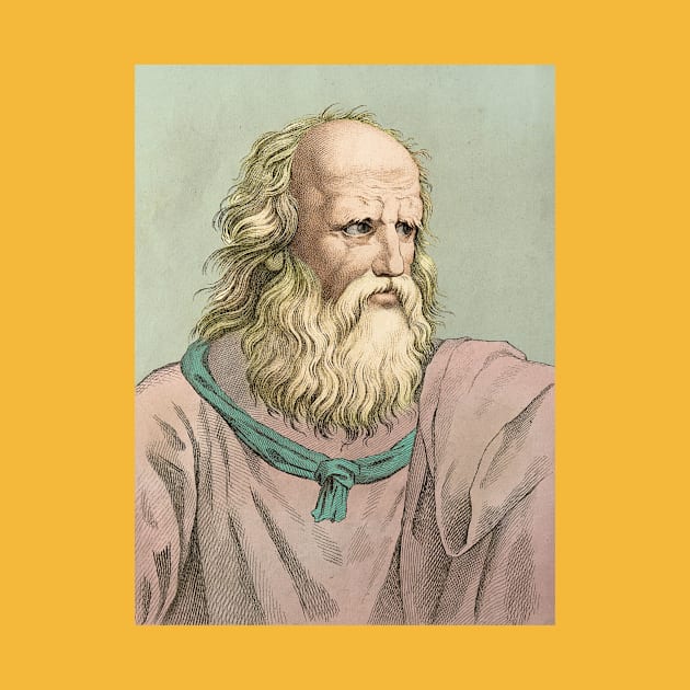 Colored Engraving of Plato by Star Scrunch