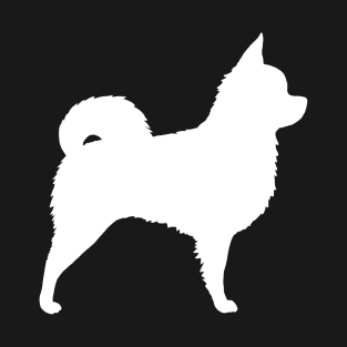 White Longhaired Chihuahua Silhouette T-Shirt