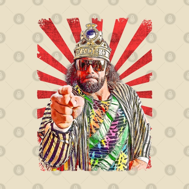 Macho King Wrestling Vintage Fan Art by Sakonipopart