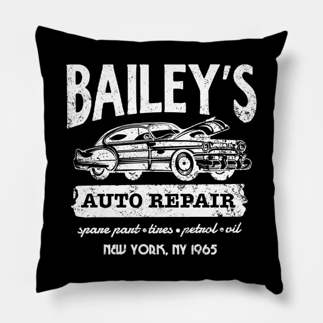 Bailey’s Auto Repair NY Pillow by Nifty Studio