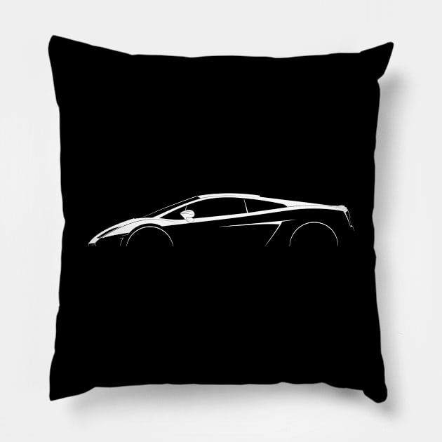 Lamborghini Gallardo LP560-4 Silhouette Pillow by Car-Silhouettes