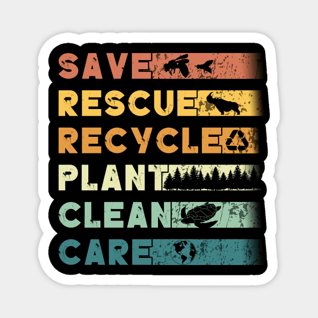 Save Bees Rescue Animals Recycled Plastics Tee Magnet by banayan