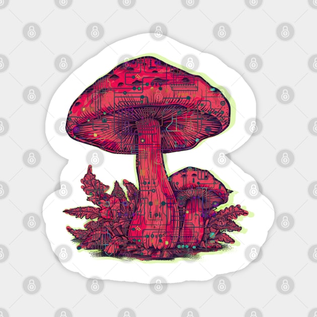 Cyber Mushroom Magnet by Anastasiya Malakhova