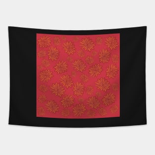 Boho Pansy Pop - Red and Orange - Digitally Illustrated Abstract Flower Pattern for Home Decor, Clothing Fabric, Curtains, Bedding, Pillows, Upholstery, Phone Cases and Stationary Tapestry