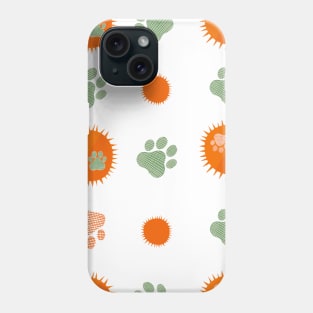 Sun with paw prints seamless fabric design pattern Phone Case