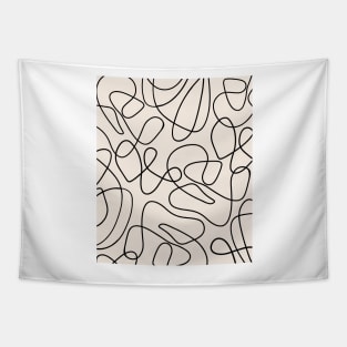 Simple Minimalist Abstract Woby lines Warm Tones Pattern Tapestry