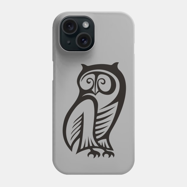 Owl Symbol Black Phone Case by sifis