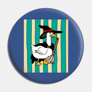 Halloween Goose Witch Conjuring Up Duck Pin