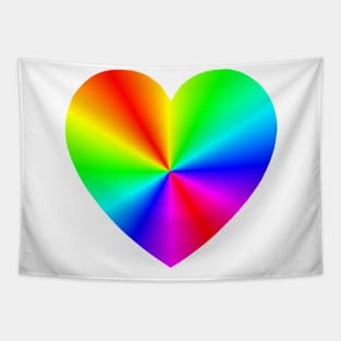 Rainbow Burst Heart Tapestry