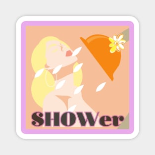 Pop Art Girl in the Shower Magnet