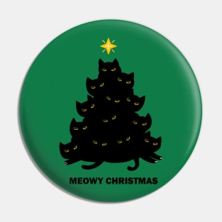 Merry Meowy Christmas Cat Tree Xmas Kitten Pin