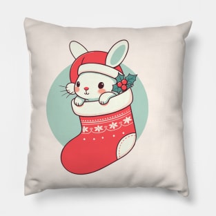 Christmas Stocking Bunny Pillow