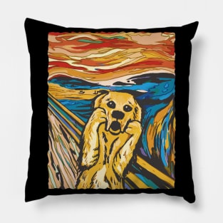 Expressionist Pup's Dreamscape Pillow