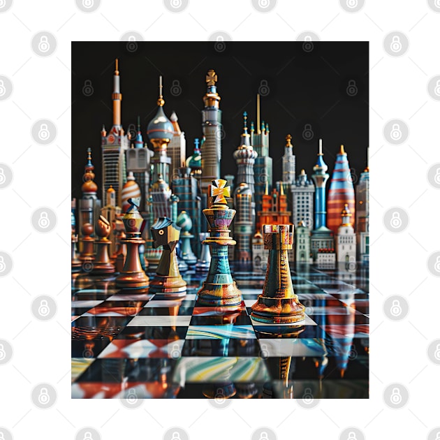 Metropolitan Checkmate: Chess City Skyline gift by familycuteycom