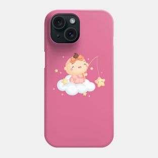 Baby girl on the cloud Phone Case