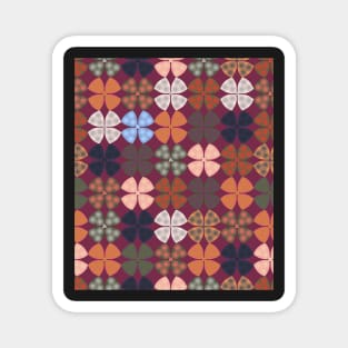 Delights of Autumn Stylized Four Leaf Clover Magnet