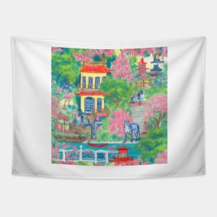 Blue panther garden Tapestry