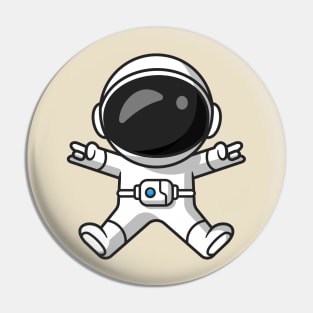 Cute Astronaut Jumping With Metal Hands Cartoon Pin