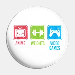 Anime, Weights, Video Games Pin