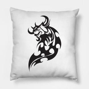 Bull's Head Tattoo Art Pillow