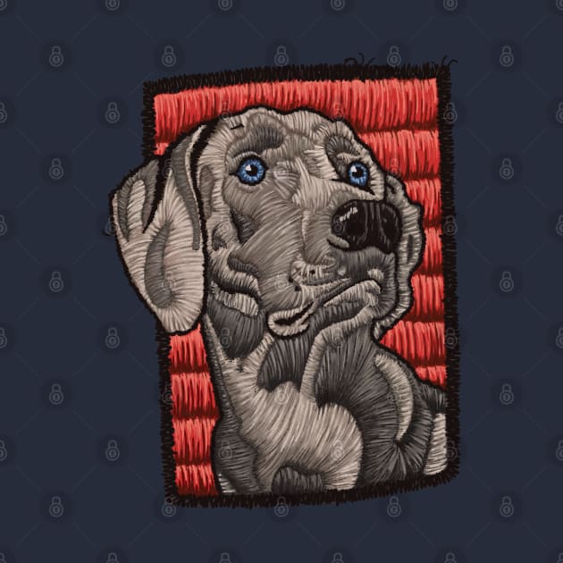 cool doggo! patch like weimaraner dog graphic by Feral Funny Creatures
