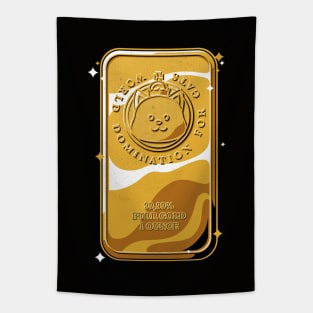Gold Bar Cat World Domination For Cats by Tobe Fonseca Tapestry