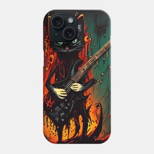 Cat Rock On metal Phone Case