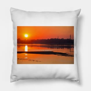 Egypt. Sunset on Nile river. Pillow