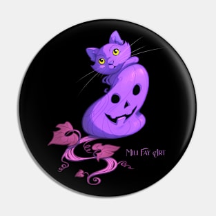 Mili Fay’s Halloween Pumpkin Cat — Purple Pin