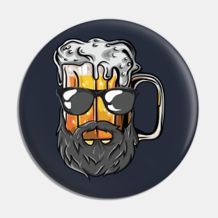 Funny Craft Beer Drunk Uncle Beard Bearded Druncle Pin