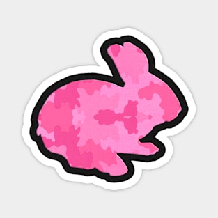 Cute Pink Camouflage Bunny Rabbit Magnet