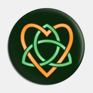 Ireland colors over a Celtic Heart Knot Pin