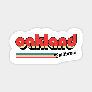 Oakland, CA \/\/\/\ Retro Typography Design Magnet